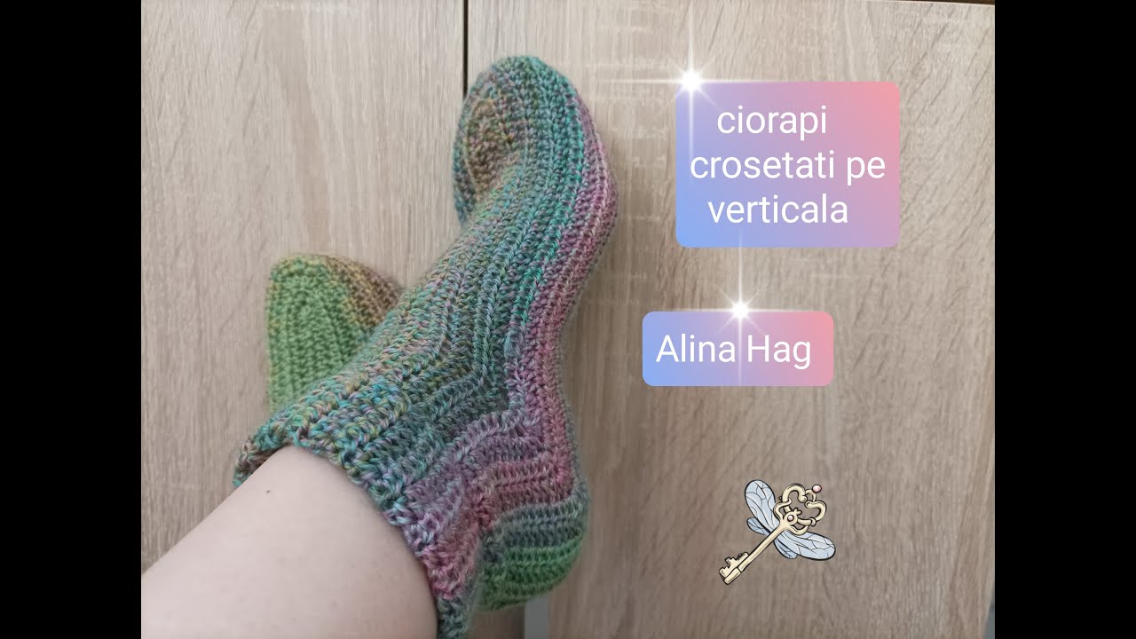 Ciorapi crosetati pe verticala - pas cu pas!