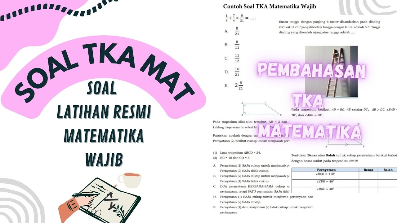 Soal Latihan Resmi TKA MatWa 1-6 tingkat SMA Sederajat #maths #matematika #tka #belajaronline #yt 