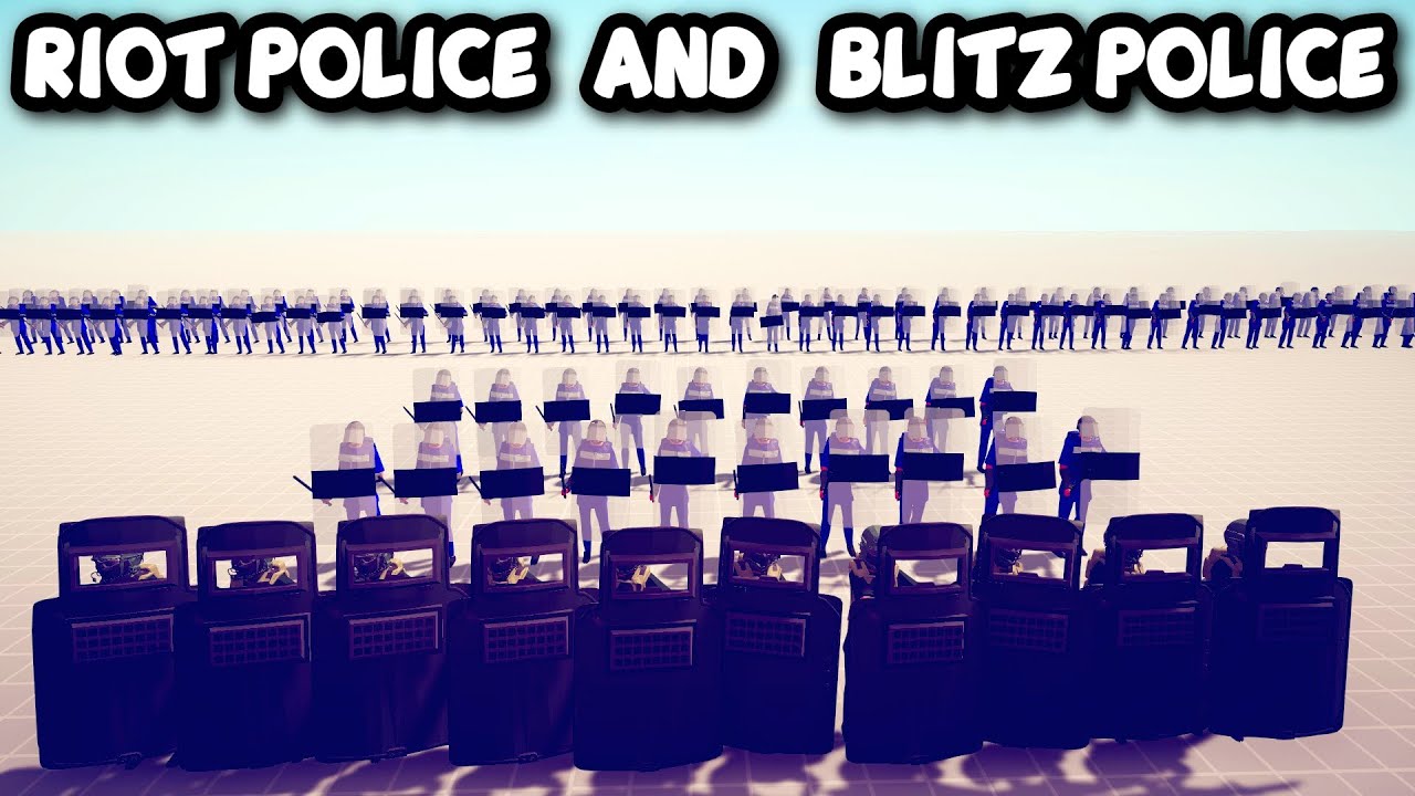 20 RIOT POLICE AND 10 BLITZ POLICE Vs UNITS - TABS - Totally Accurate Battle Simulator
