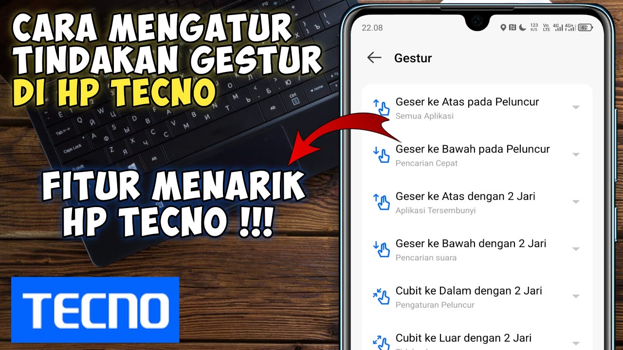 Cara Mengatur Tindakan Gestur Di Hp Tecno || Gestur Cepat Tecno