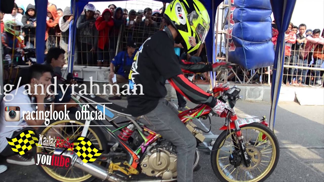 drag bike indonesia  | satria fu omr 155 tu Faster Chiki #57 bayu ucil at drag bike kebumen