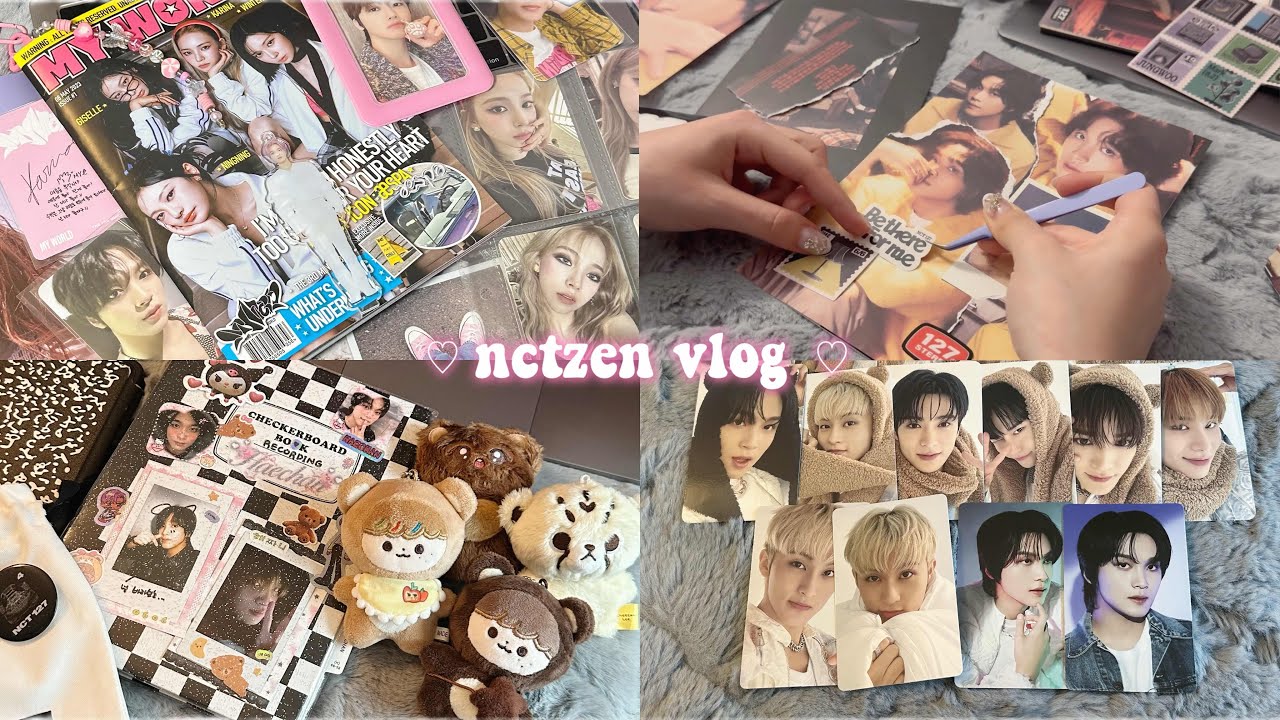 nctzen vlog [시즈니 브이로그] ⊹ ࣪ ˖ redecorating my binder cover, packing orders & unboxing recent mail