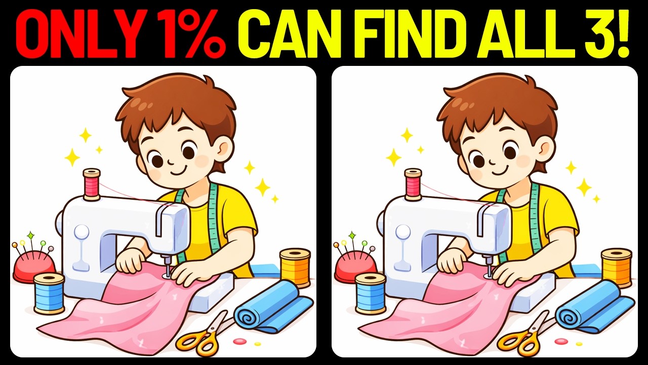 Spot the Difference: Only 1% Can Find All 3! (IQ Test)