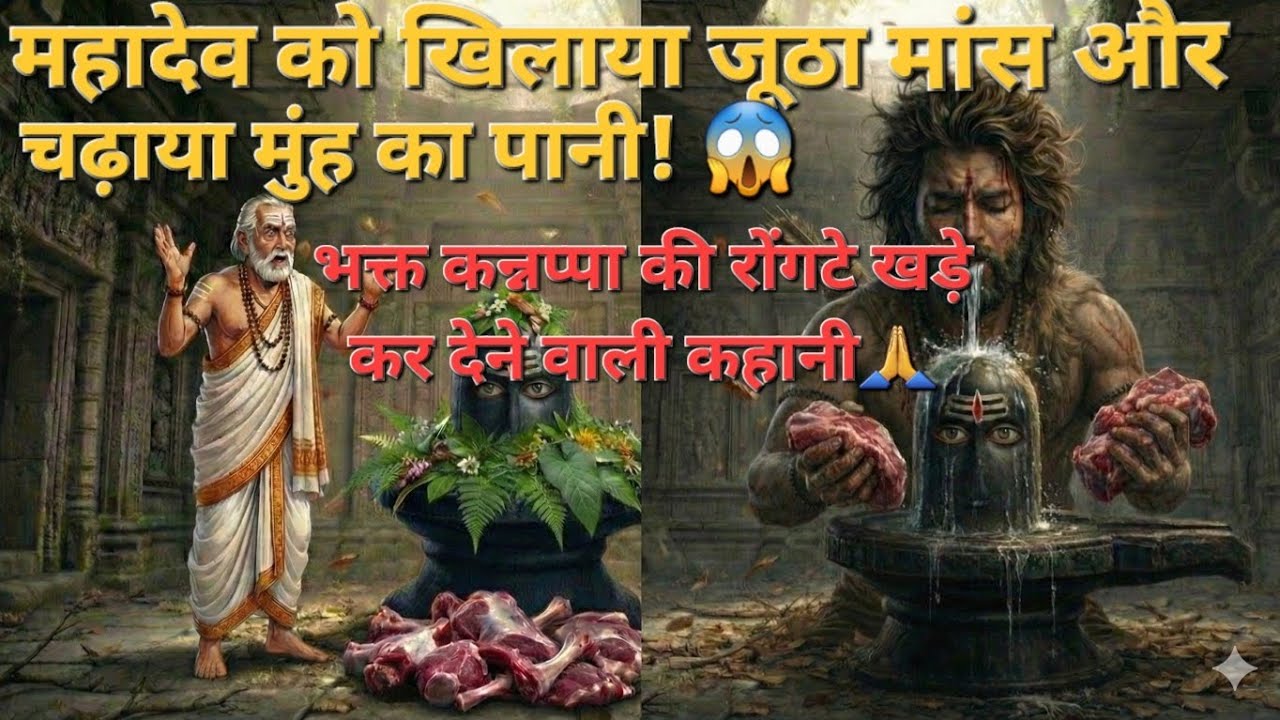 महादेव को खिलाया झूठ मांस और चढ़ाया मुंह का पानी😱,भक्त कन्नाप्पा की रोंगटे खड़ी कर देने वाली कहानी 🙏