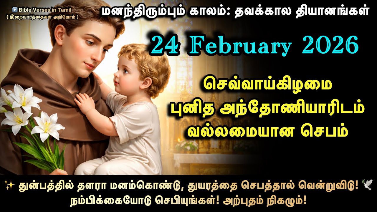 24 February | செவ்வாய் | புனித அந்தோணியாரிடம் வல்லமையான செபம் | அனைத்து தேவைகளுக்கான  மன்றாட்டு