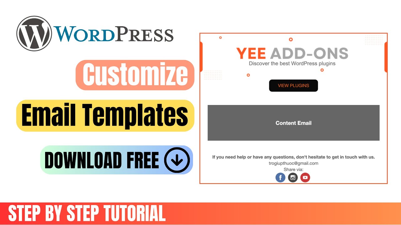 Customize Email Template for All WordPress Emails | Default Template