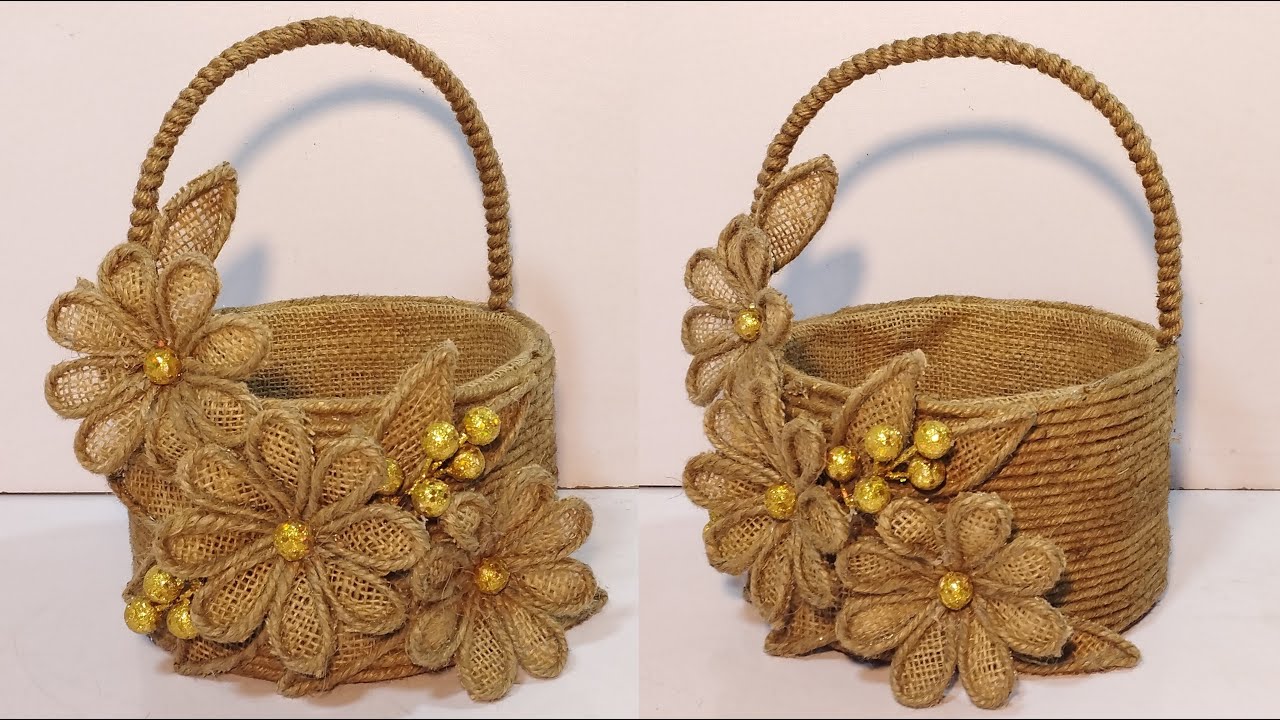 DIY💡MADE THIS BEAUTIFUL BASKET FROM CARDBOARD / DIY CRAFT IDEA /JUTE ROPE BASKET / ROPE BASKET