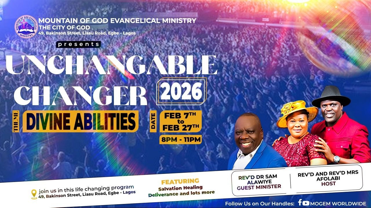 WELCOME TO UNCHANGEABLE CHANGER 2026  WITH _ PROPHET ADEMOLA  AFOLABI