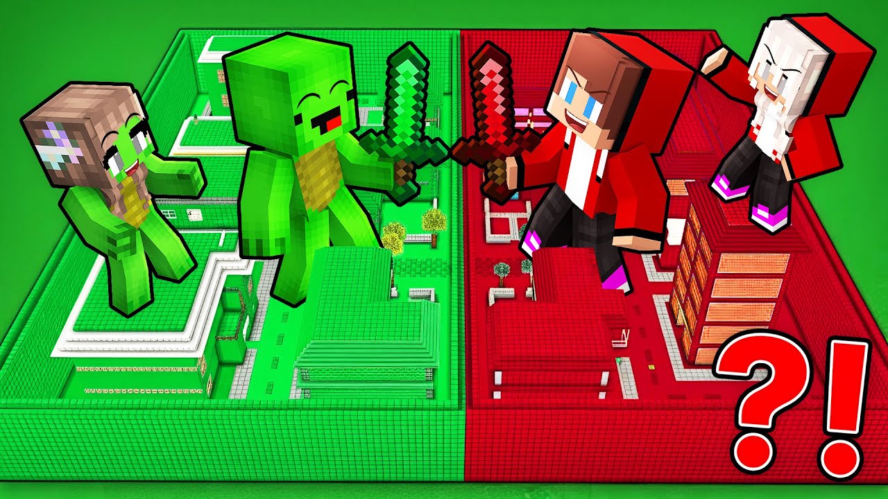 Mikey EMERALD vs JJ RUBY Family Village Survival Battle in Minecraft (Maizen)