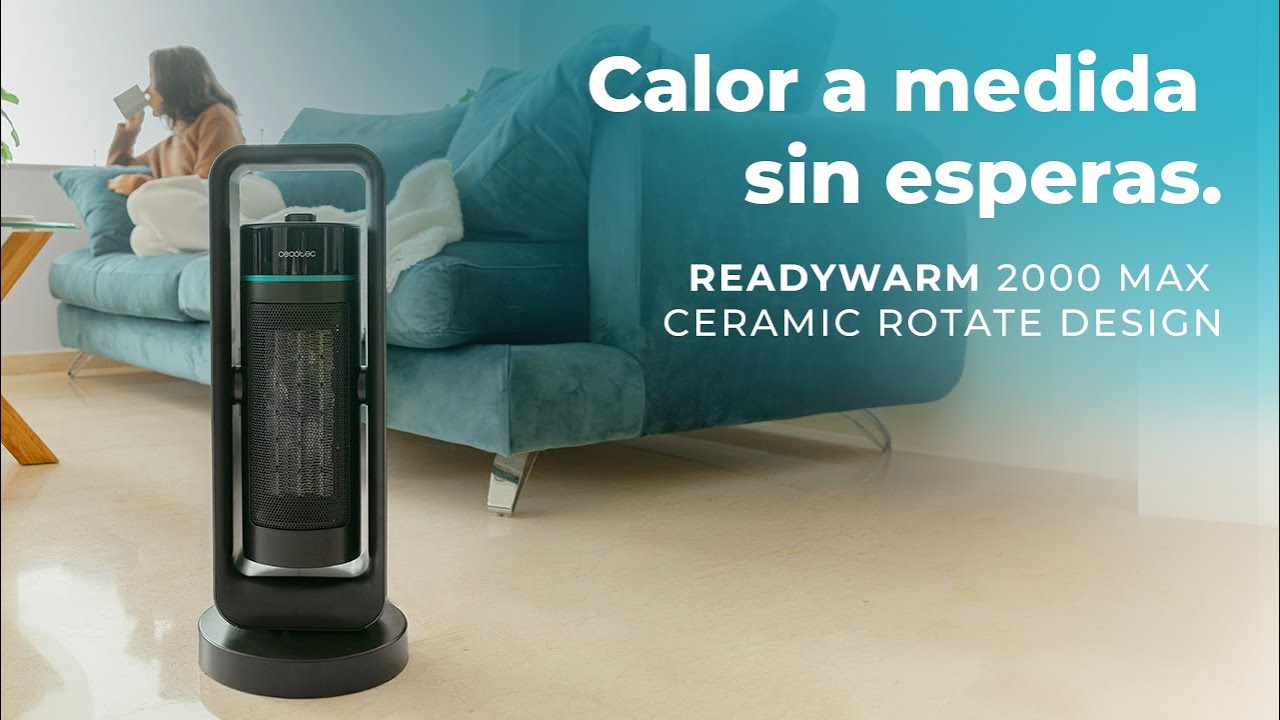 Calefactor cerámico de pie ReadyWarm 2000 Max Ceramic Rotate Design, con 2000W, 3 modos y termostato