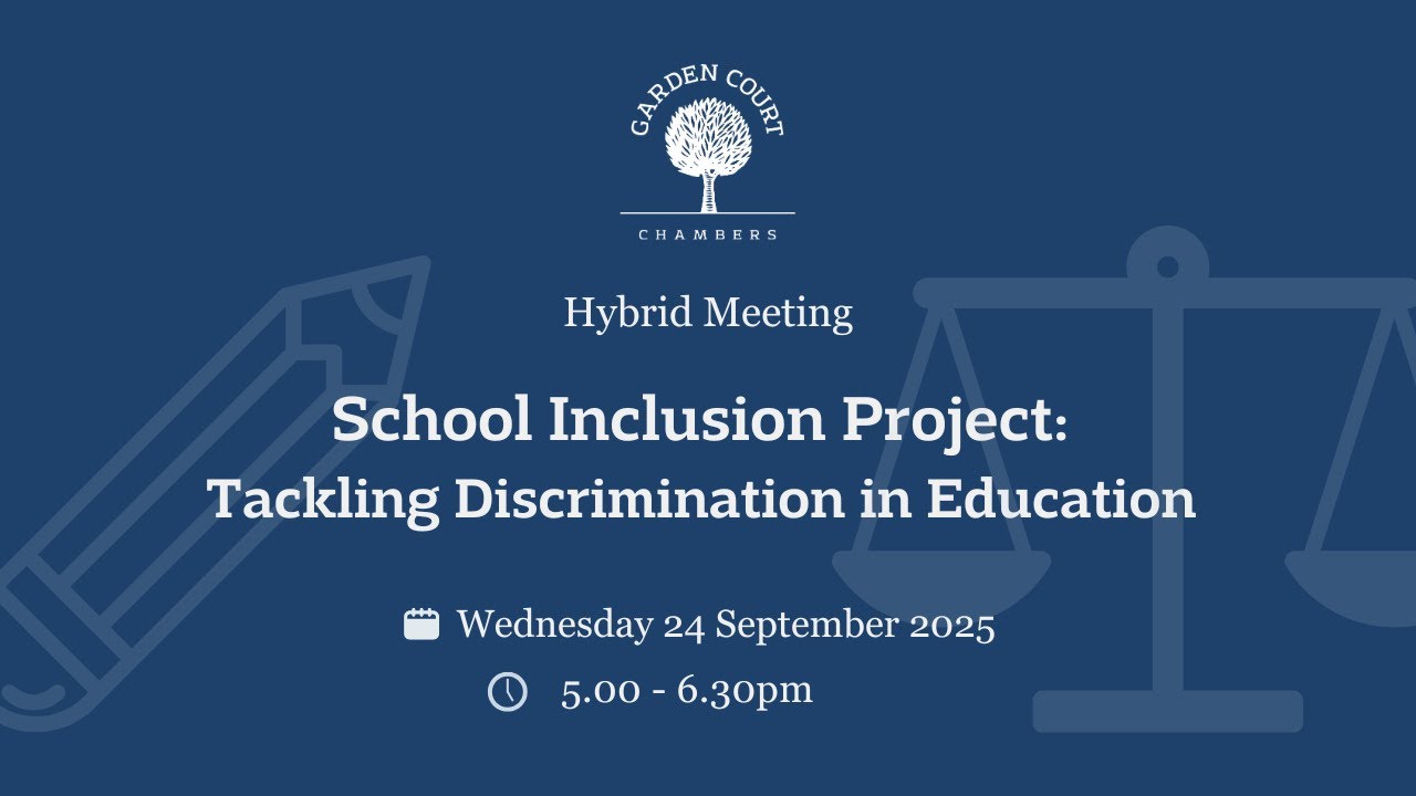 School Inclusion Project Meeting: Tackling Discrimination in Education - 24 September 2025