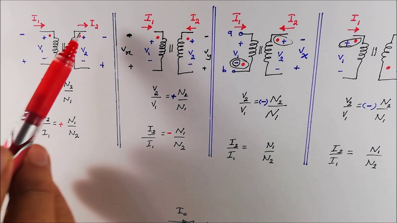 49. Ideal Transformer: Dot convention vs turns ratio