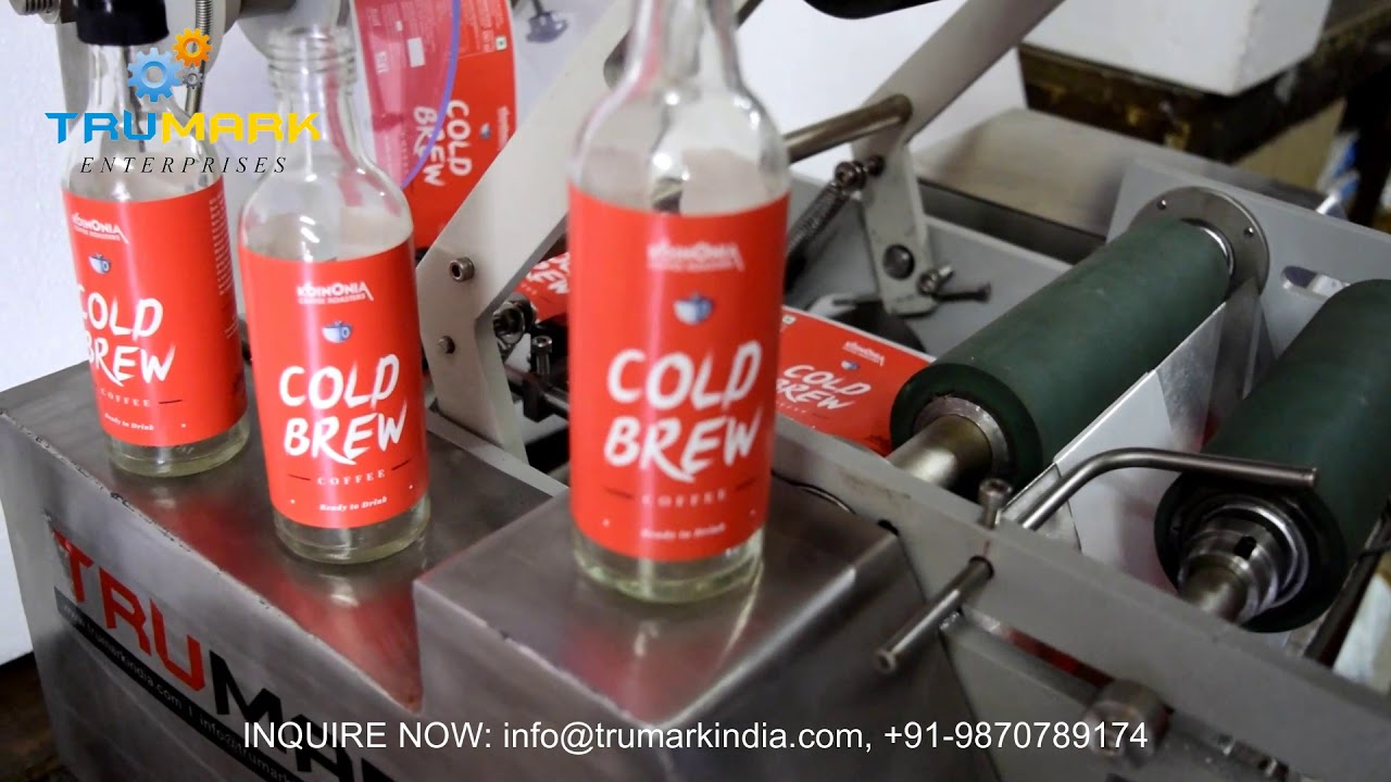 semi automatic sticker labeling machine | round bottle labeler