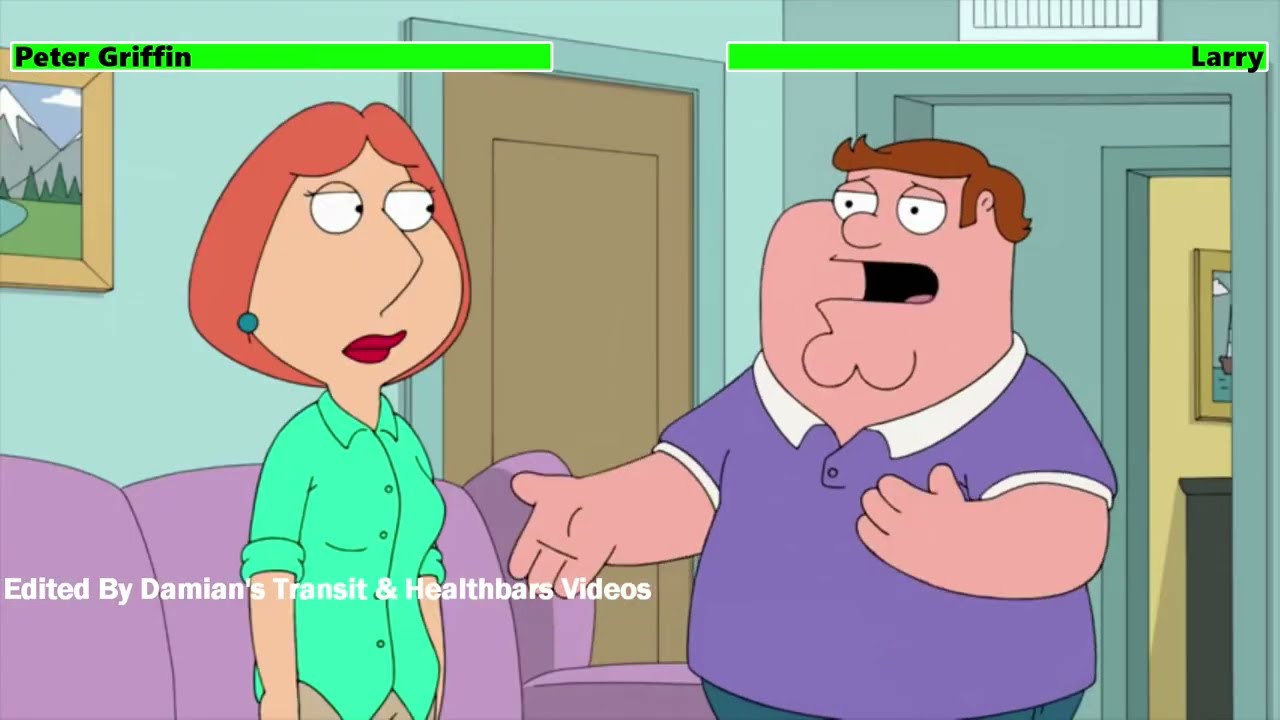 Peter Griffin vs. Larry with healthbars