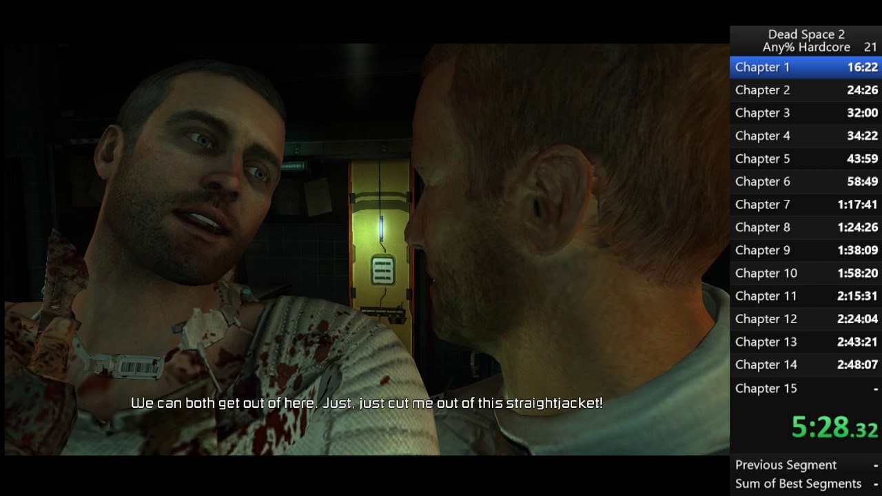 Dead Space 2 Any% HARDCORE Speedrun (former) WR RUN! [2:44:04]