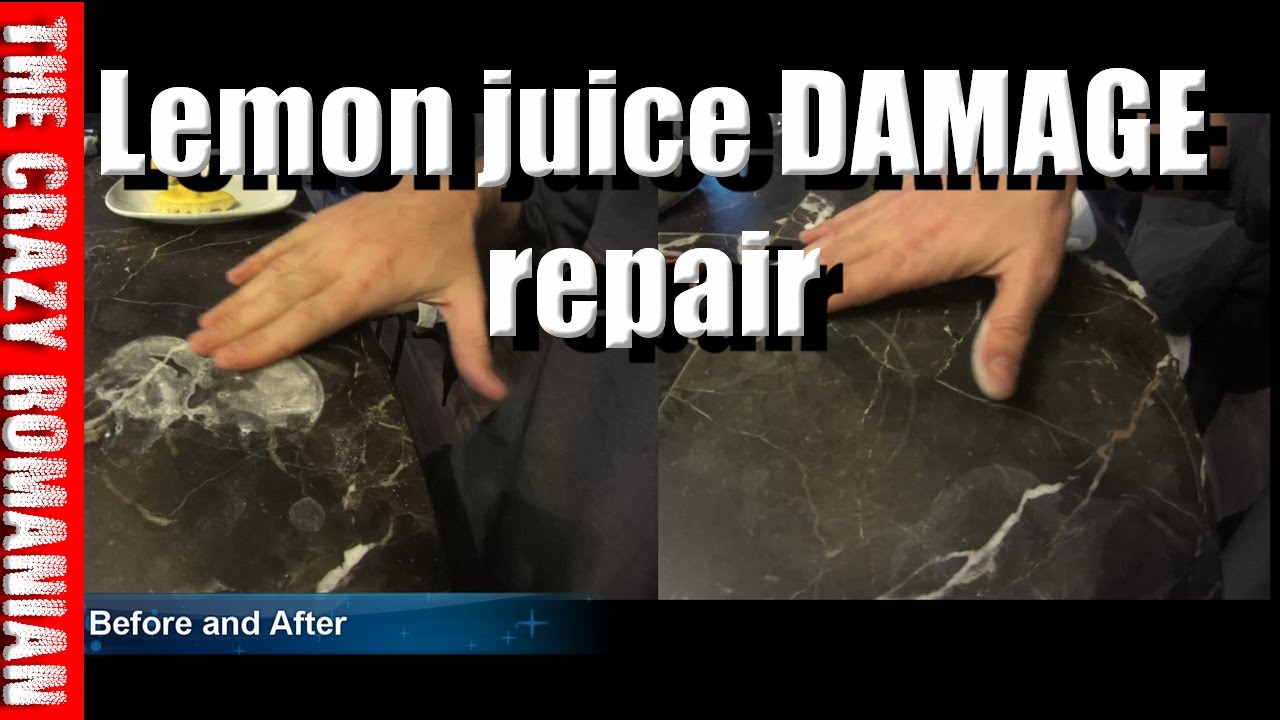 How to repair marble or granite after Lemon juice Damage
