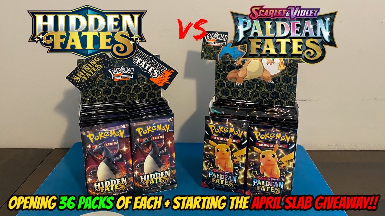 HIDDEN FATES BOOSTER BOX vs. PALDEAN FATES BOOSTER BOX Pokemon Card Opening! + GIVEAWAY!!