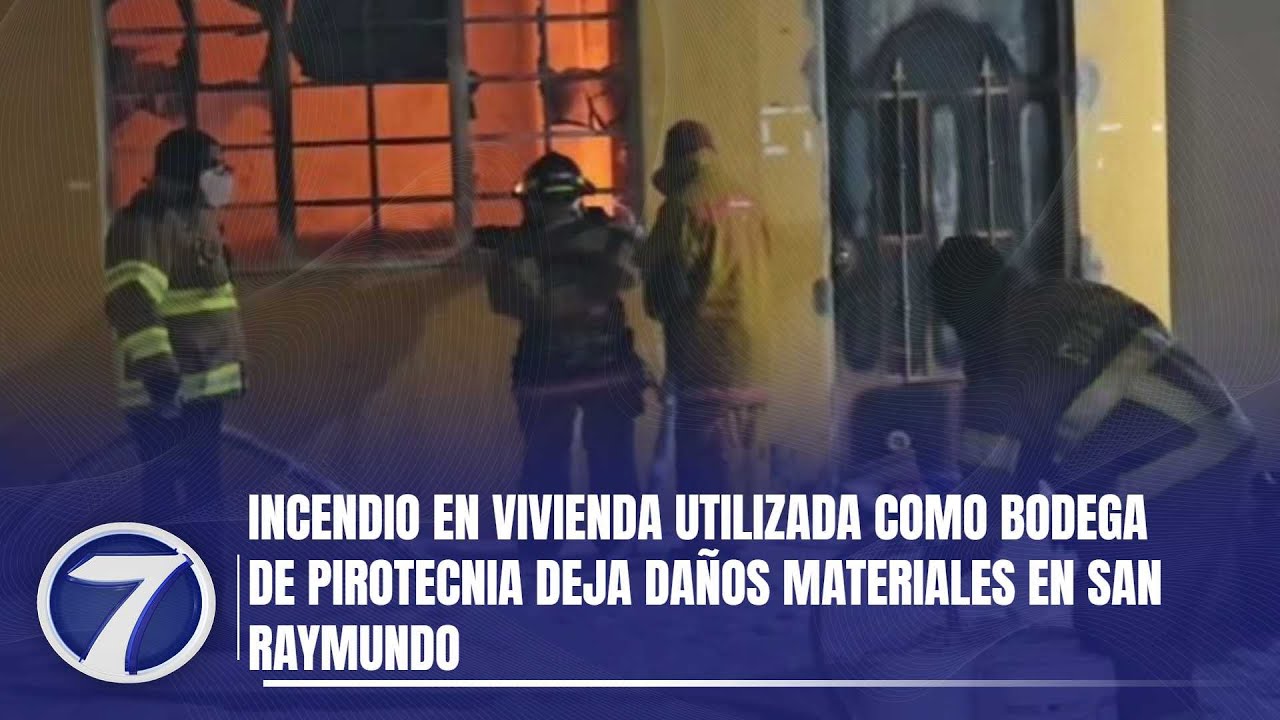 Incendio en vivienda utilizada como bodega de pirotecnia deja daños materiales en San Raymundo