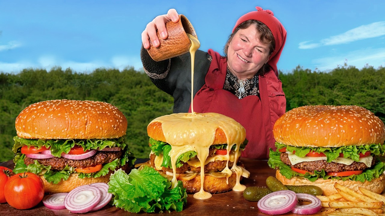 Homemade Burgers from Scratch | Cozy Rainy Village Life & Slow Cooking