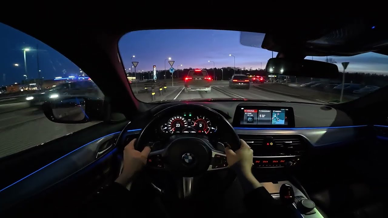 BMW G30 530D M-Sport B57 195kW xDrive 4K POV Night Drive