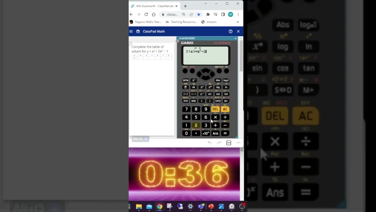 Table mode on the CLASSWIZ