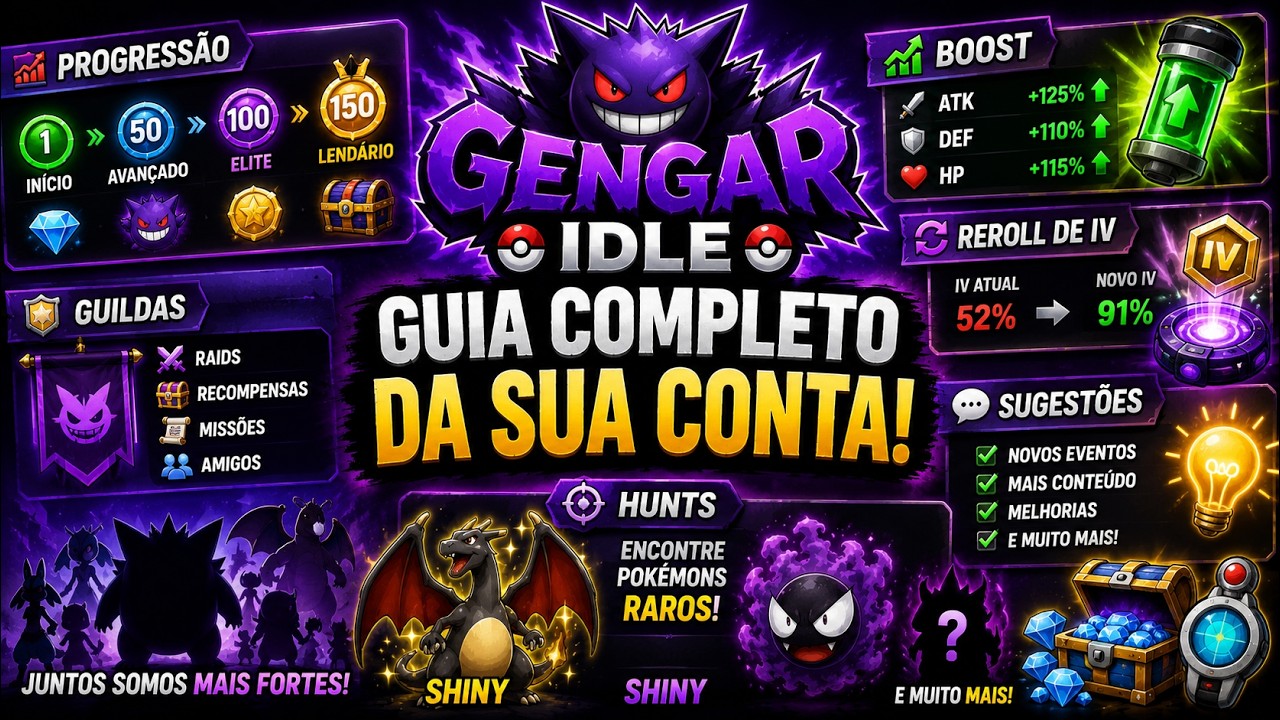 🚀 GENGAR IDLE: Boost, Guildas, Hunts e MUITO MAIS! Como deixar sua conta mais forte!