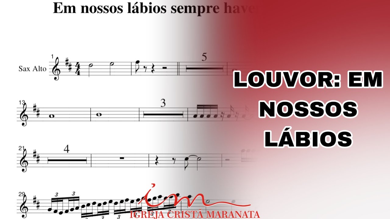 ARRANJO: Em Nossos Lábios - Saxofone Alto (ICM) 🎷