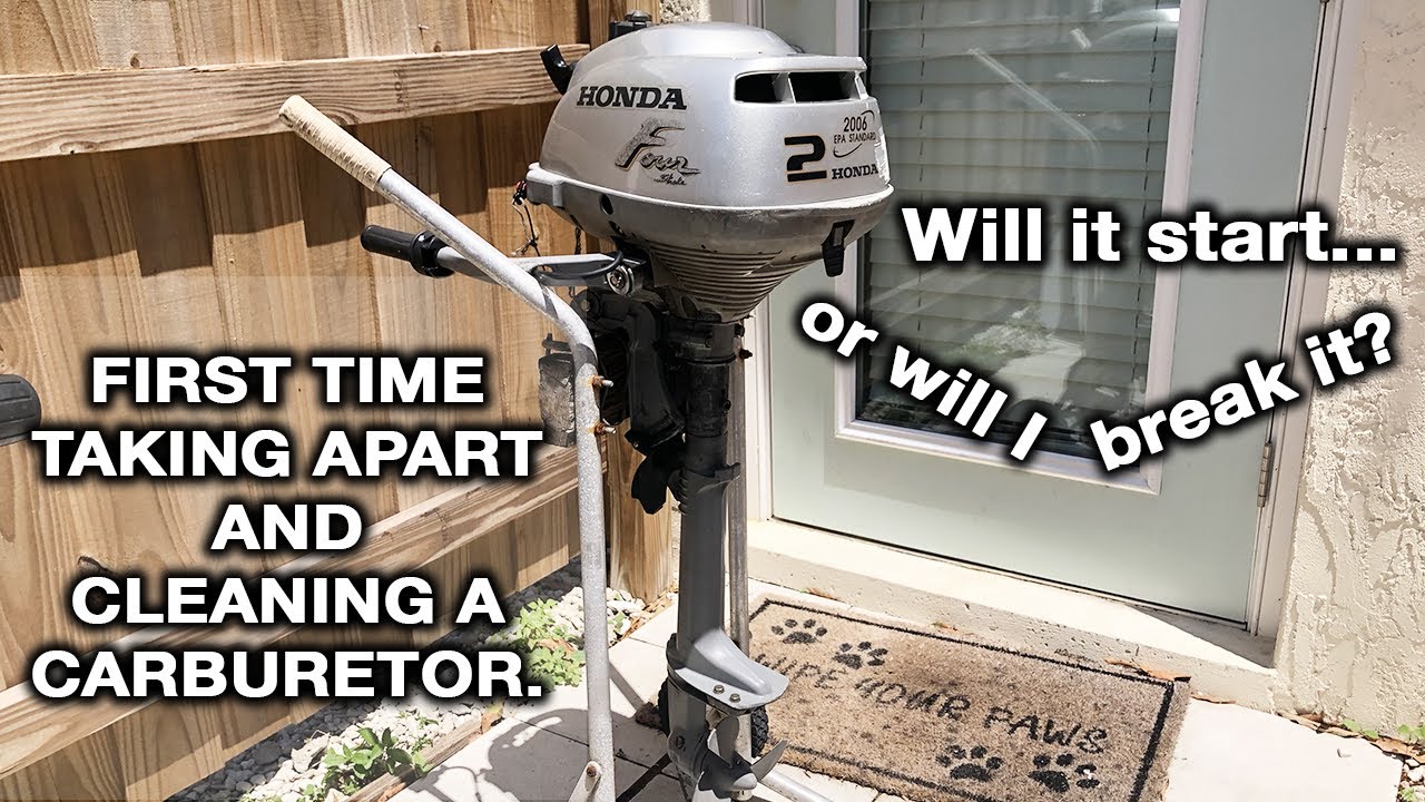 My First Time Cleaning a Carburetor on a Honda 2hp Outboard Motor.