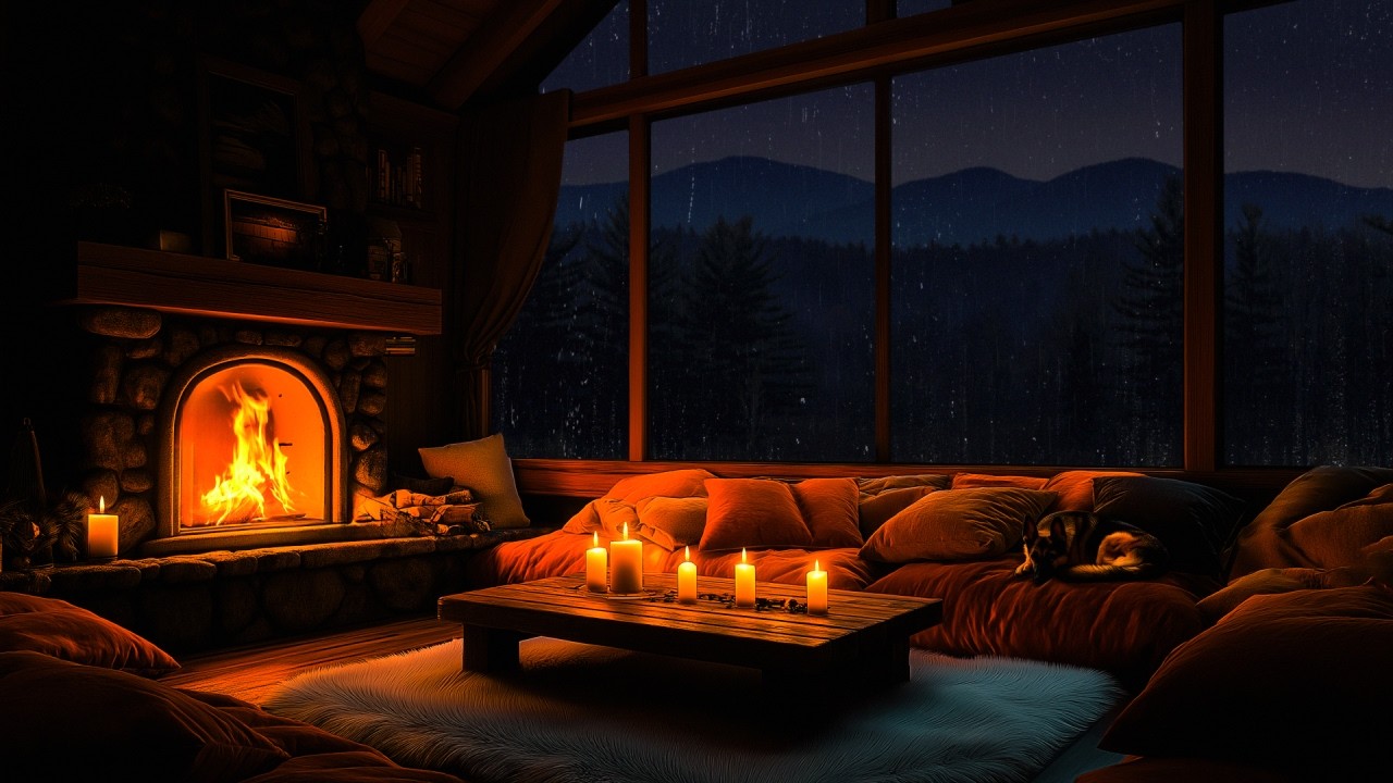 Cozy Fireplace & Soothing Rain Sounds for Deep Sleep and Relaxation 🌧️🔥