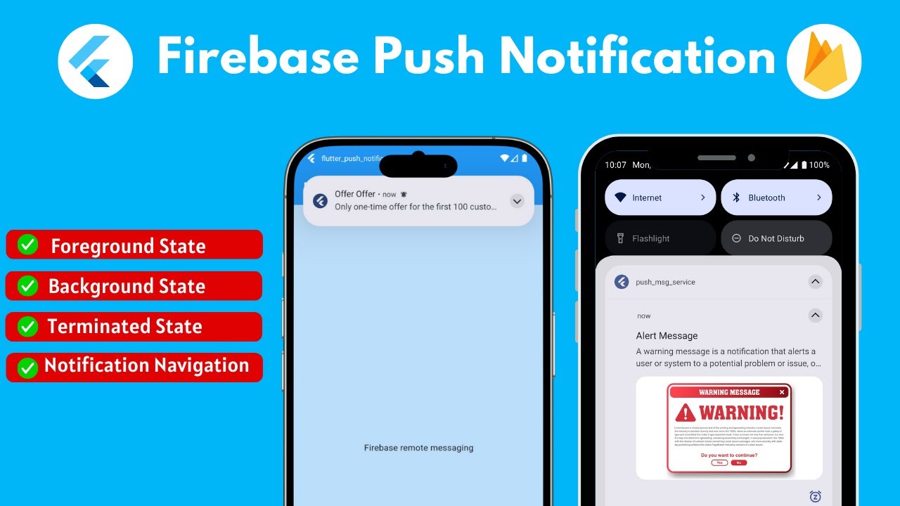 Flutter Firebase Push Notification Foreground and Background