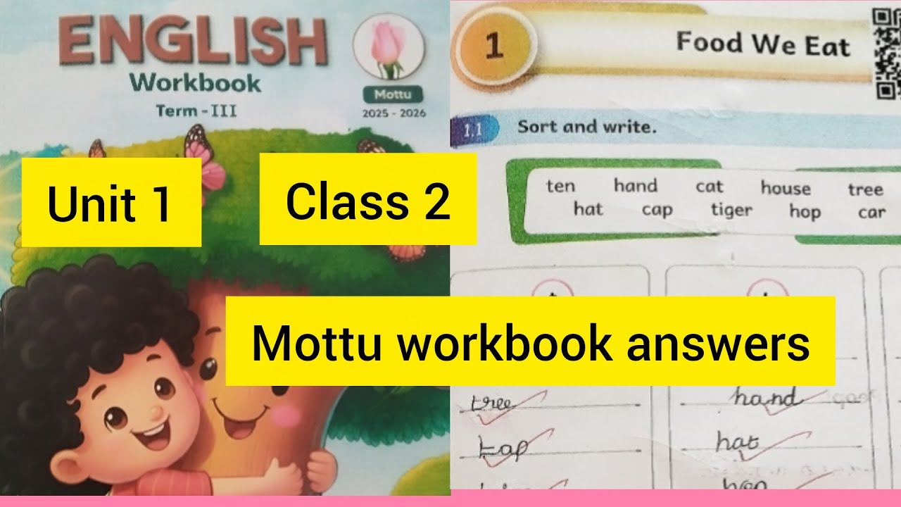 Term 3 Class 2  Unit 1 Food we eat Mottu English workbook answers Ennum Ezhuthum