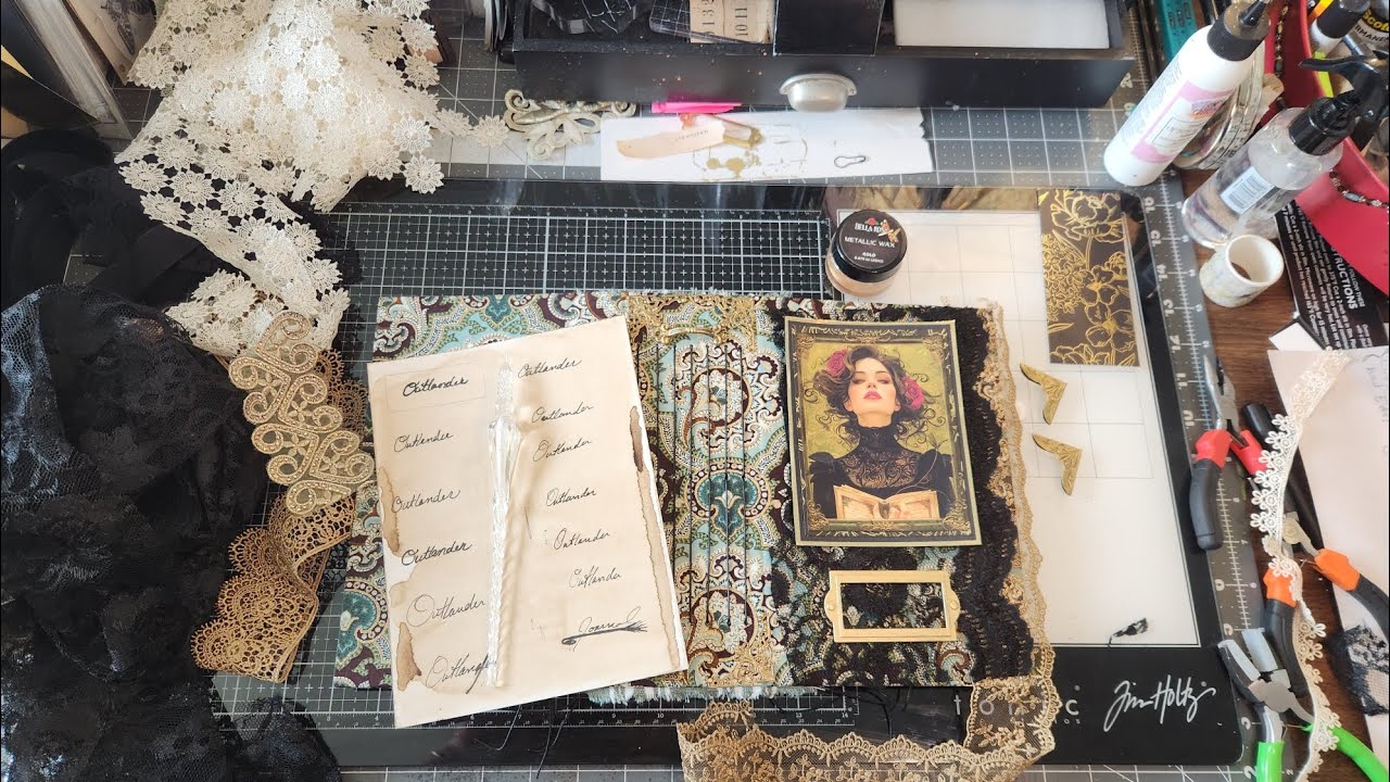 Making an Outlander Fan Journal, Part 4. Decorating the cover.
