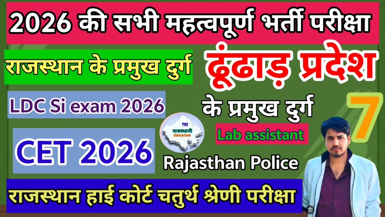 ढूंढाड़ प्रदेश के दुर्ग || राजस्थान के प्रमुख दुर्ग 07 Art & Culture For CET Lab assistant SI LDC 