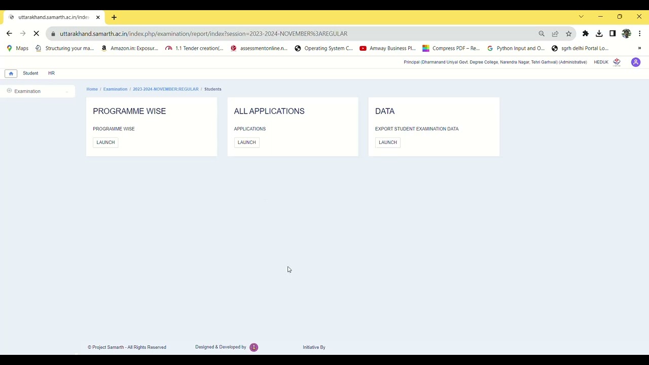 Samarth Portal. How to download data