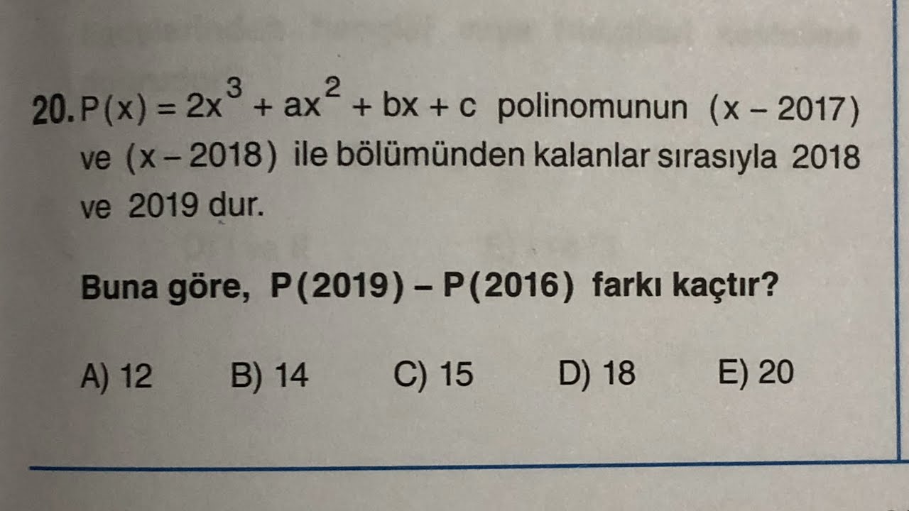 Efsaneden Çok İyi 1 Polinom Sorusu  👍