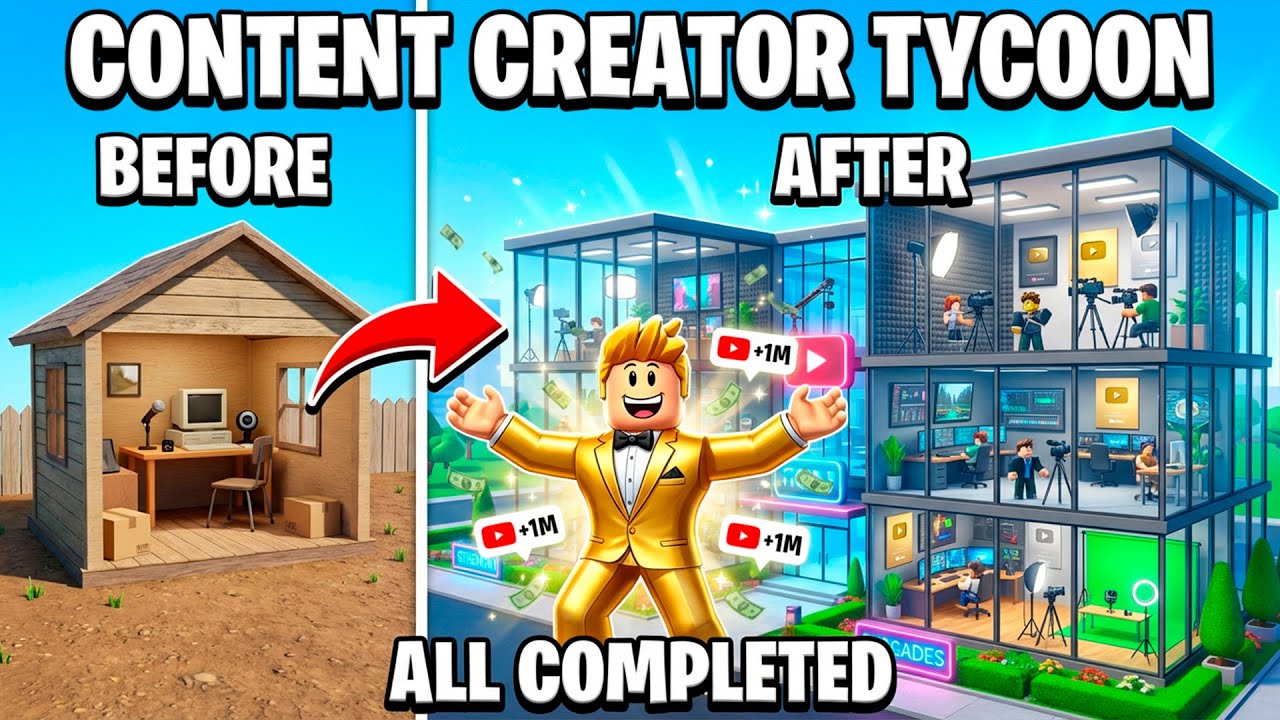 Roblox Content Creator Tycoon&hellip; COMPLETED!
