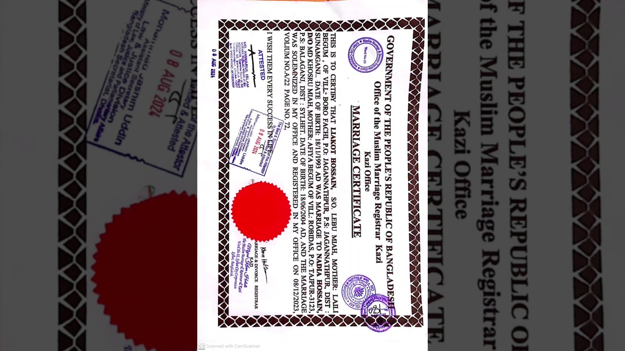 Process for obtaining attestation from the Ministry of Marriage Certificate and Nikahnama
