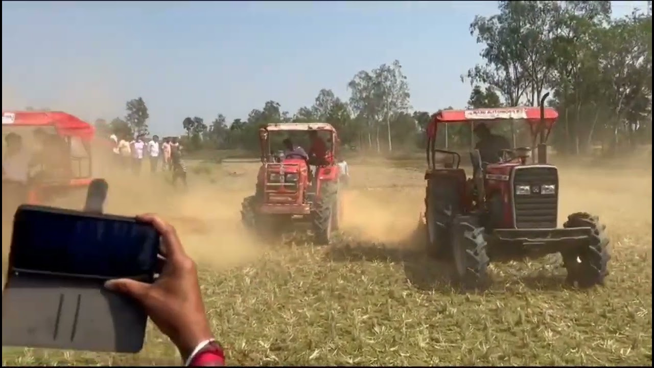 DEMO MASSEY FERGUSON DYNASMART 254 4WD VS MAHINDRA YUVO 585 TECH+ VS MASSEY FERGUSON 246 4WD #foryou