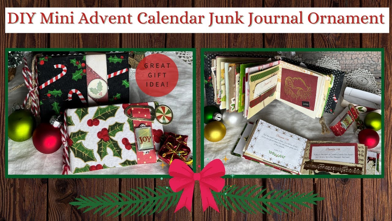 DIY Mini Advent Calendar Junk Journal Ornament
