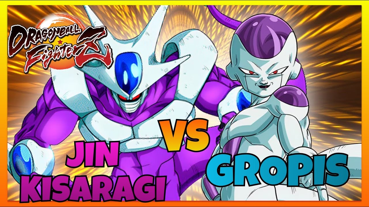 DBFZ - JIN KISARAGI vs GROPIS gameplays (Cooler, Goku Black, Z Broly vs Super Baby 2, Cell, Frieza)