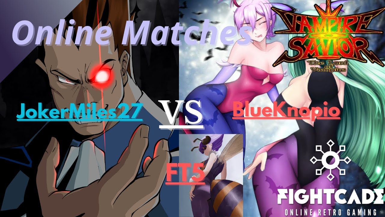 Vampire Savior (Fightcade 2): JokerMiles27(DE) VS BlueKnopio(LI/MO/QB) (FT5)