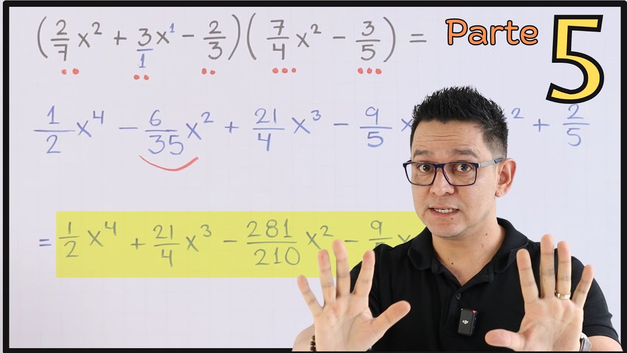 Multiplicación de polinomios | Trinomio por binomio con fracciones
