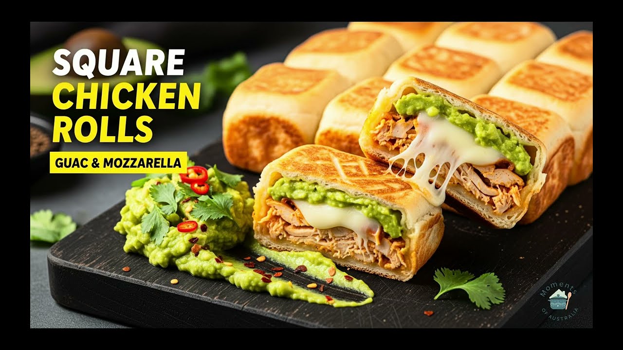 Easy Homemade Cooking | Crispy Square Rolls with Chicken & Guacamole (Melted Mozzarella!)