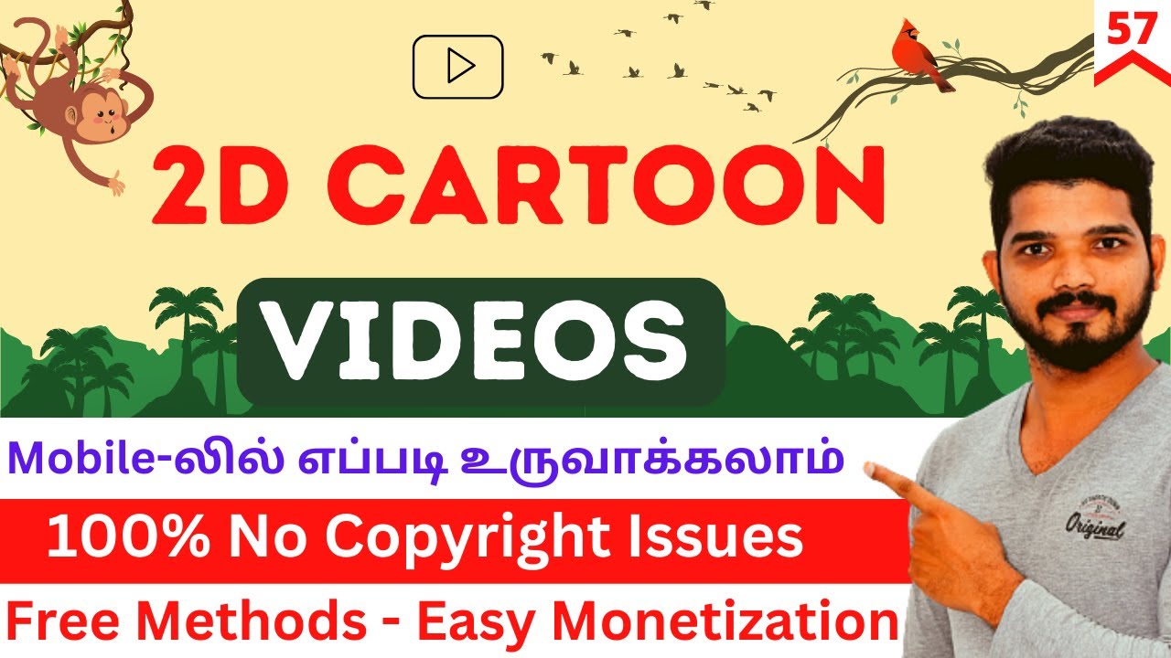 How To Make 2D Tamil Cartoon Video in Mobile | 100% No Copyright Issues | Free Method | 57