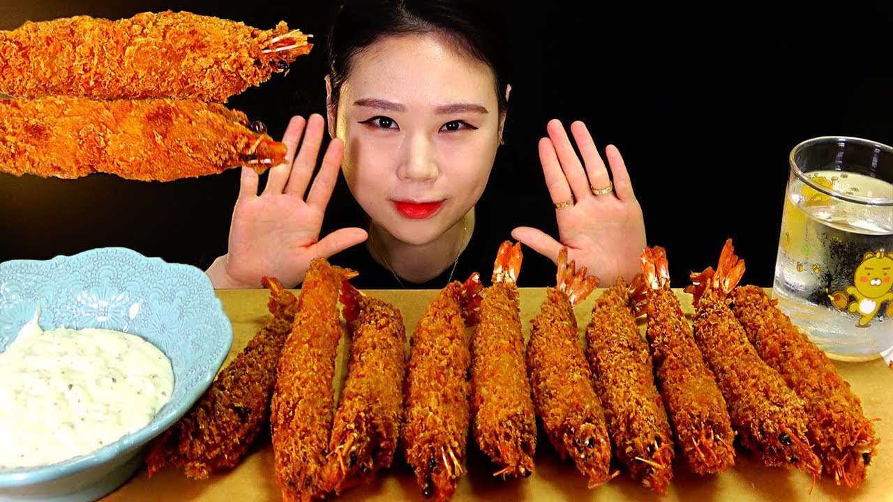 블랙타이거새우 튀김 먹방 Mukbang Eating Sound