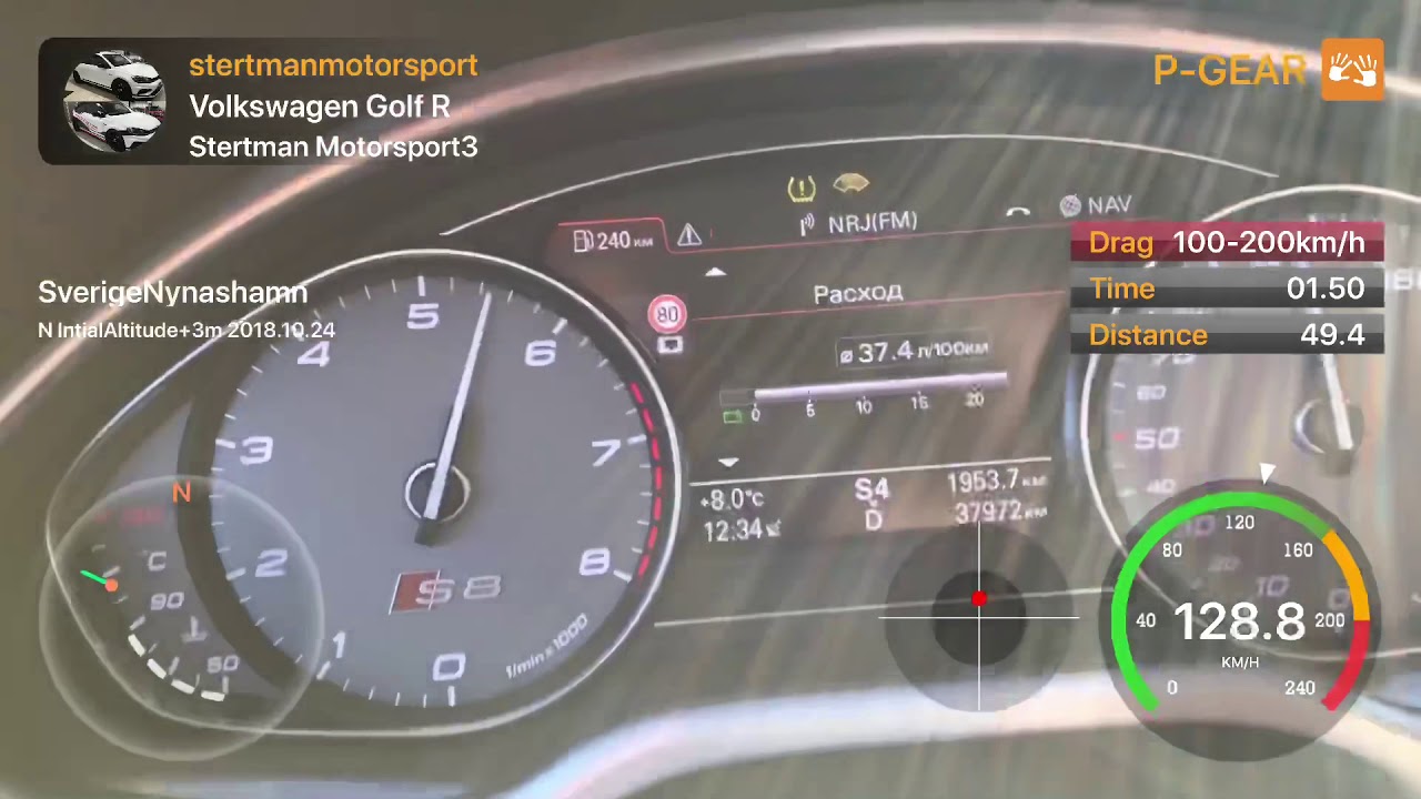 Audi S8 STM Stage 1 680hp 950Nm 100-200km/h