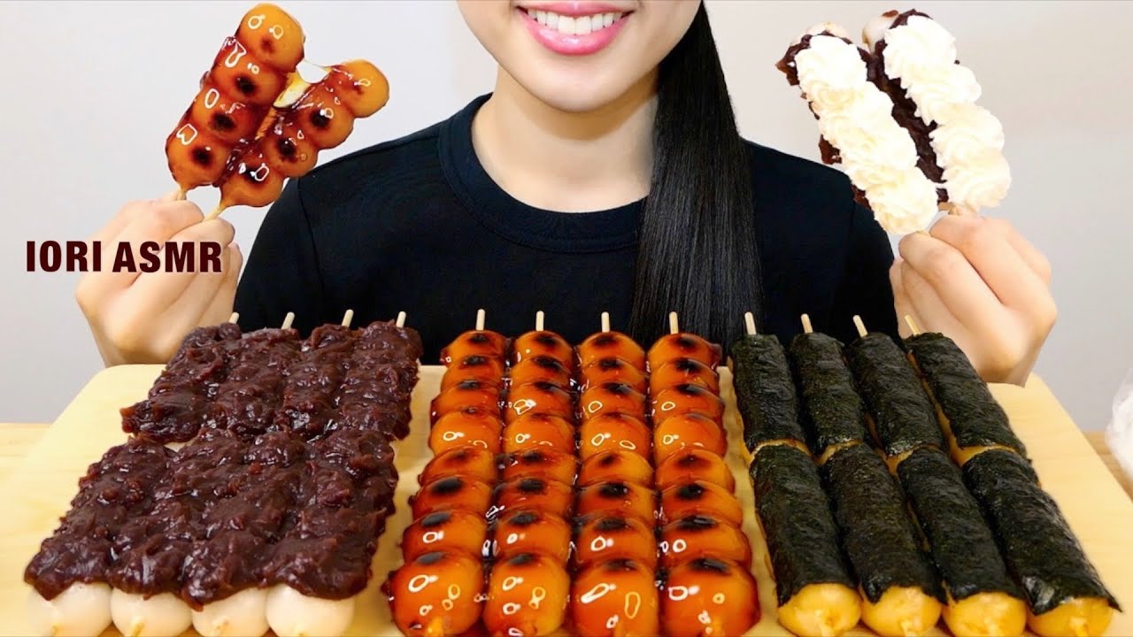 【ASMR / 咀嚼音】みたらし団子 餡団子 磯部焼き団子  Mitarashi Dango 미타라시 당고 경단 【Eating Sounds】
