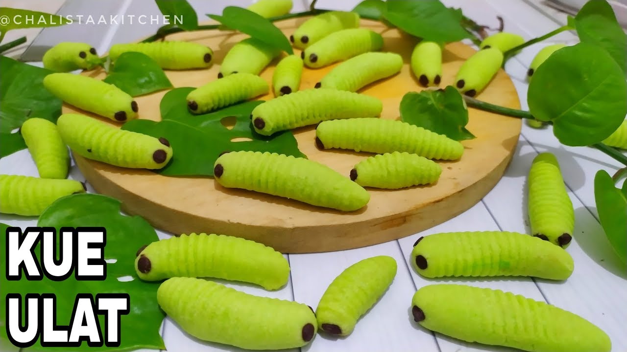 KUE ULAT DAUN CUMA 3 BAHAN - KUE LEBARAN PALING GAMPANG