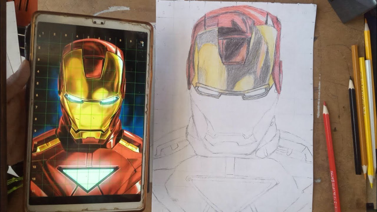 Iron Man colour pencil drawing#art #sketch 😍💯
