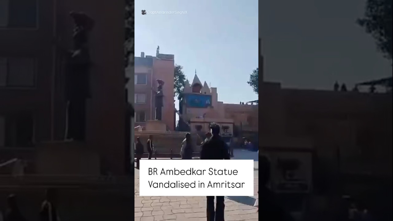 Ambedkar Statue Attacked in Amritsar #viralvideo